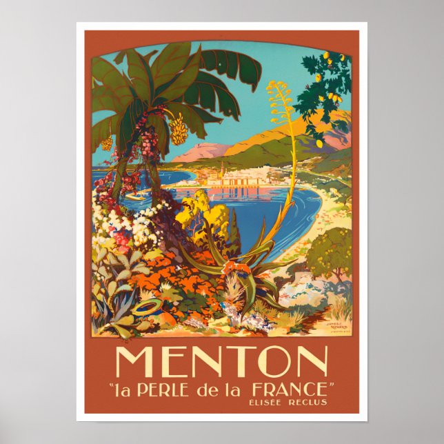 Menton France Vintage Poster (Vorne)