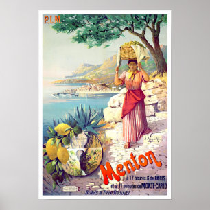 Menton France Vintage Poster