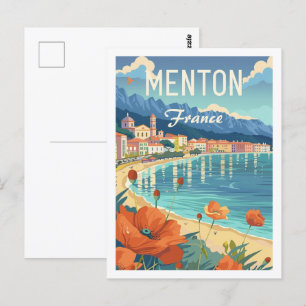 Menton Frankreich Berühmter Reiseort aus der Verga Postkarte