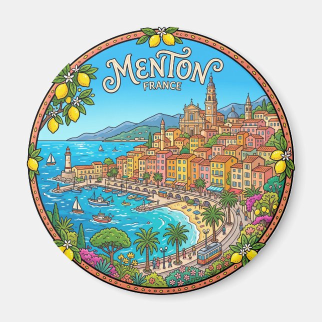 Menton Frankreich Magnet (Vorne)