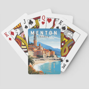 Menton Frankreich Reise Kunst Vintage Spielkarten