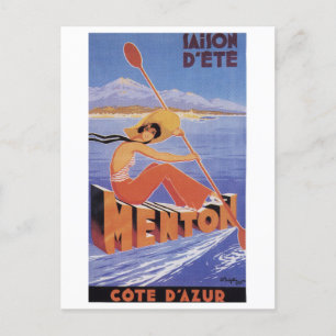Menton Frankreich Saison d'été Sommer Vintage Reis Postkarte