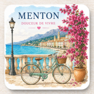 Menton French Riviera bicycle coasters Getränkeuntersetzer