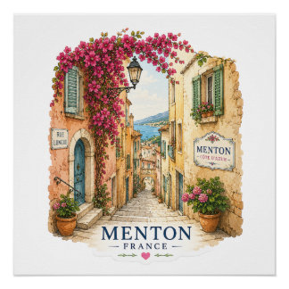 Menton French Riviera - Old Town Alley Poster