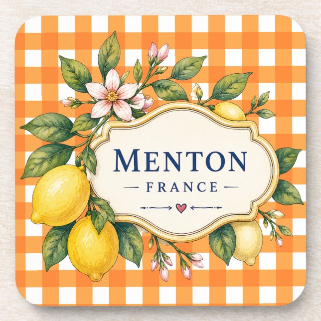 Menton Lemon Cote d Azur coasters Getränkeuntersetzer (Vorderseite)