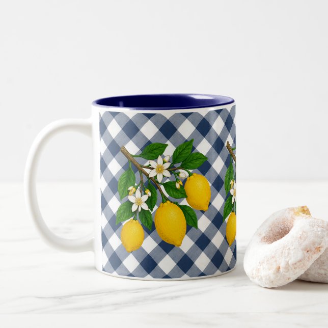 Menton Lemon Two-Tone Mug Zweifarbige Tasse (Mit Donut)
