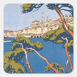 Menton Quadratischer Aufkleber
