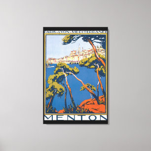 Menton Vintages Reise-Plakat Leinwanddruck