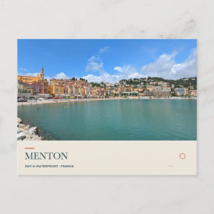 Menton-Wasserfront und Mittelmeer-Bucht Postkarte