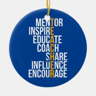 Mentor Inspirier Educate Funny Teacher Keramik Ornament