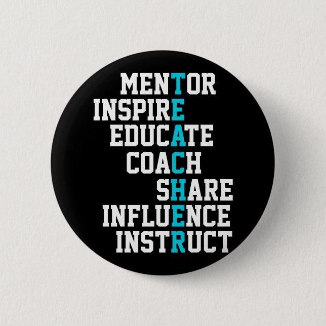 Mentor Inspirier School Nerd Funny Teacher Button (Vorderseite)