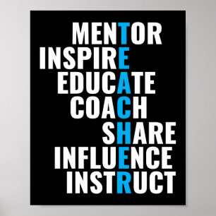 Mentor Inspirier School Nerd Funny Teacher Poster
