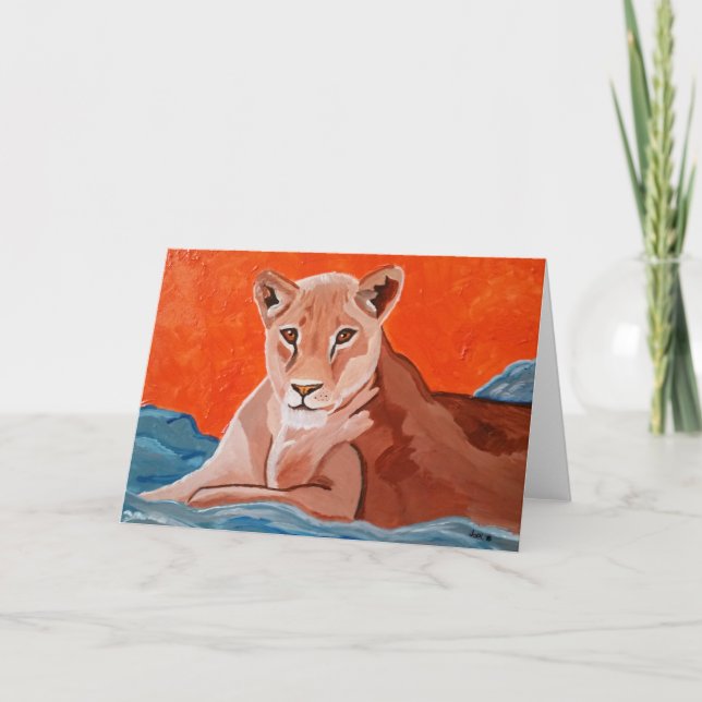 Mentor Lioness Standard 5" x 7" Dankeskarte (Vorderseite)