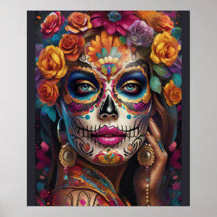 Mentoring Women in Sugar Skull Makeup: Feiern Poster