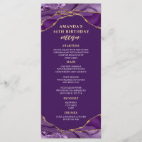 Menü "Agate Design Lila und Gold"