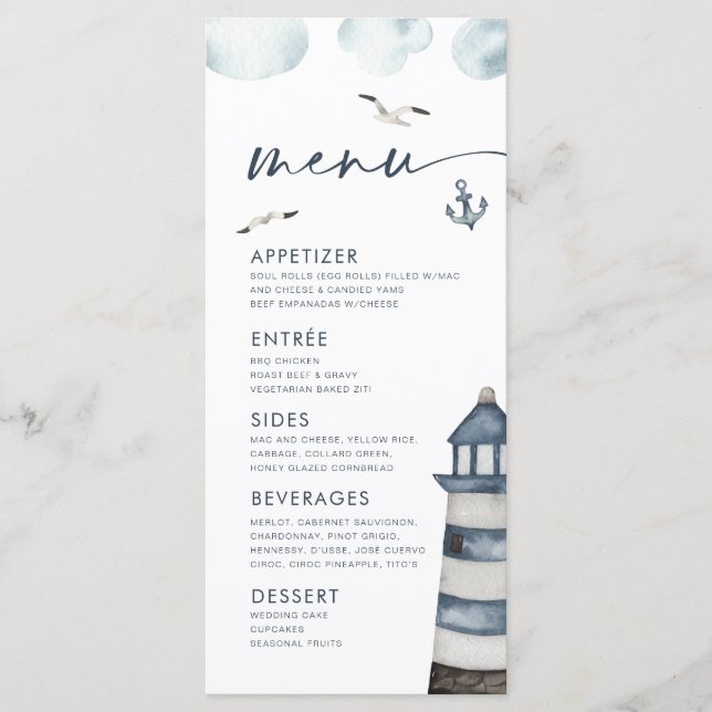 Menü am Meer Menükarte (Vorderseite)