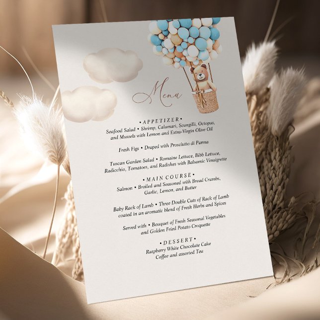Menu Bear Baby Showballon Begleitkarte (Von Creator hochgeladen)