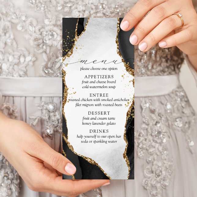 Menü "Black, Gold & Gray Mist Agate" (Von Creator hochgeladen)