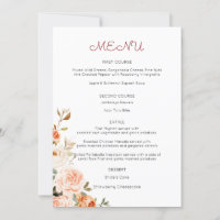Menü "Blush & Peach Floral Entree"