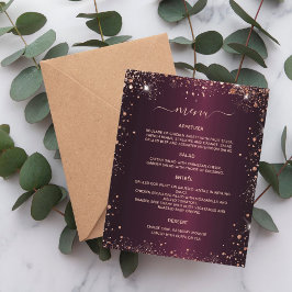 Menu burgundy Rose Gold