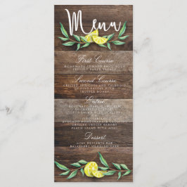 MENU CARD | Rustikale Hochzeit von Lemon Watercolo Menükarte