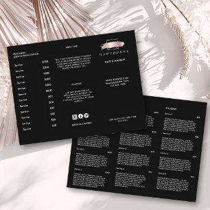 Menü "Chic Brush Stroke Salon Price List Services