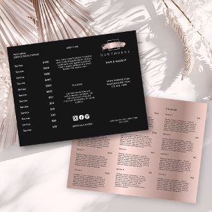 Menü "Chic Brush Stroke Salon Price List Services