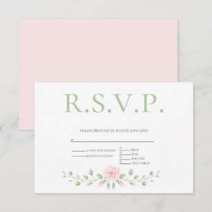 Menü Choice UAWG - Rosa Blush Bloral Akzent RSVP Karte