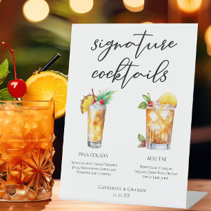 Menü "Cocktails" für Hochzeiten Sockelschild