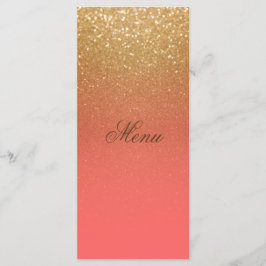 Menü "Coral and Gold Glitzer" Menükarte