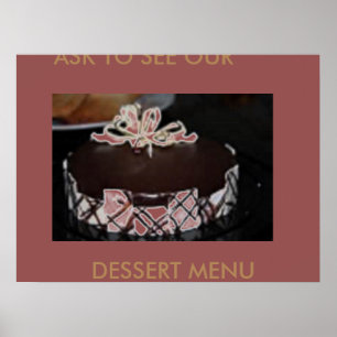 MENÜ DESSERT CAKES ART POSTER