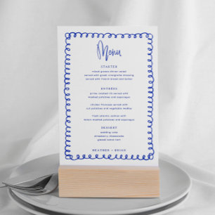 Menü "Digital French Blue Wave Wedding" Einladung