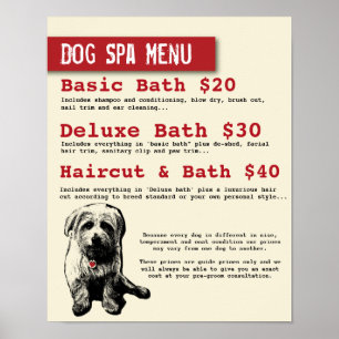 Menü "Dog Grooming Wellness-Center" - Anpassbar Poster