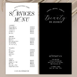 Menü "Elegant Nostalgisches Skript-Logo-Salon Serv
