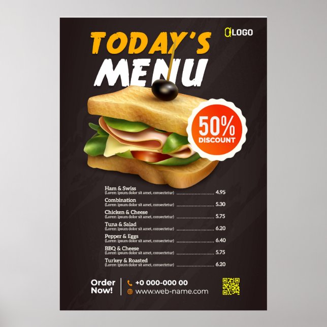 Menü "Fast Food" Poster (Vorne)