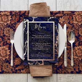 Menü "Foil & Navy Blue Wedding Food and Drinks" Folieneinladung