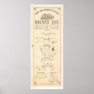 Menü für Dampfer "Golden Age" (1276A) Poster