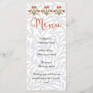 Menü für die Hochzeitsempfehlung Menükarte