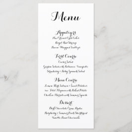 Menü für handgeschriebene kalligraphische Hochzeit Menükarte