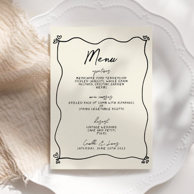 Menü für handgeschriebene whimsical Wedding Einladung (Von Creator hochgeladen)