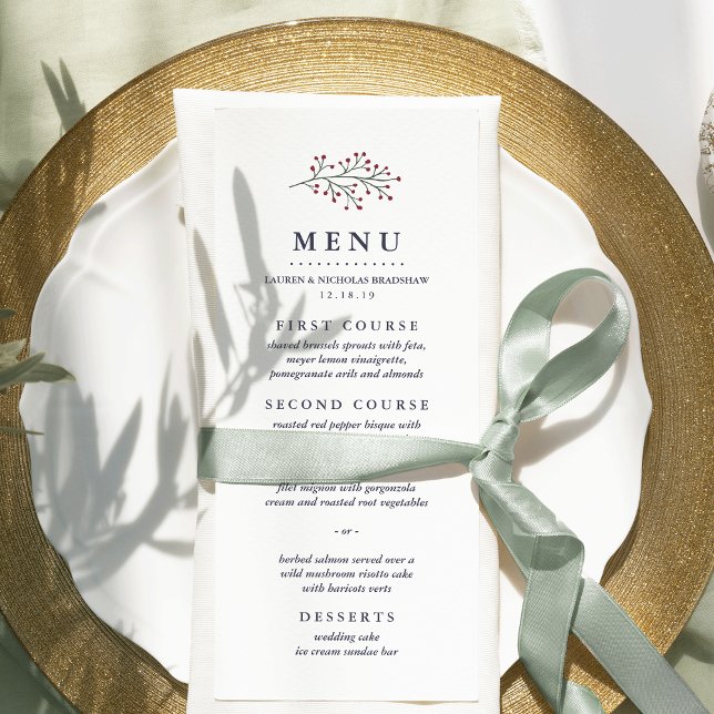 Menü für Heilige und Pine Custom Wedding Menükarte (Von Creator hochgeladen)