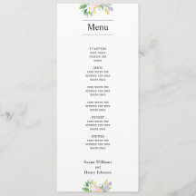 Menü für Hochzeiten | Classic Miniimal Floral