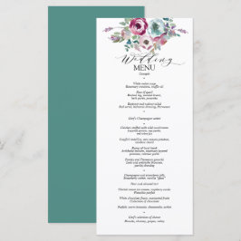 Menü für Hochzeiten von Mint & Mauve Floral Menükarte