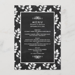 Menü für Hochzeitsfeiern mit Blumenmuster Menükarte