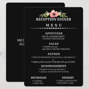 MENÜ FÜR individuell anpassbare WEDD-REZEPTION Einladung