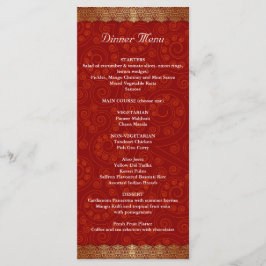 Menü "Gilded Edge Indian Frame Wedding" Menükarte