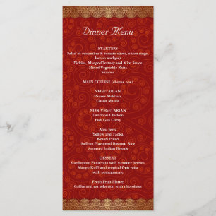 Menü "Gilded Edge Indian Frame Wedding" Menükarte