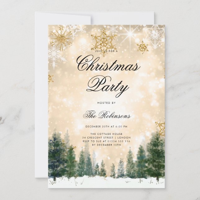 Menü "Gold Winter Christmas Invest Program" Einladung (Vorderseite)