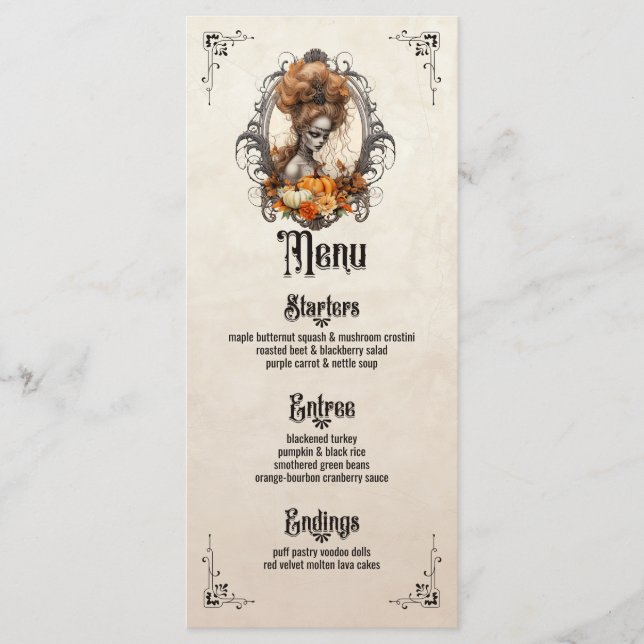 Menü "Goth Erntedank Flat Menu" Menükarte (Vorderseite)