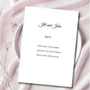 Menu Gothic Hochzeitskarte Vintage Dark Academia  Menükarte